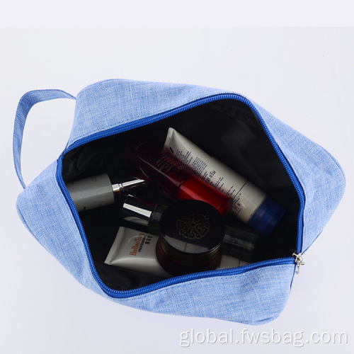 Mens Leather Cosmetic Bag Water-resistant Material Toiletry Case Cosmetic Bag Factory